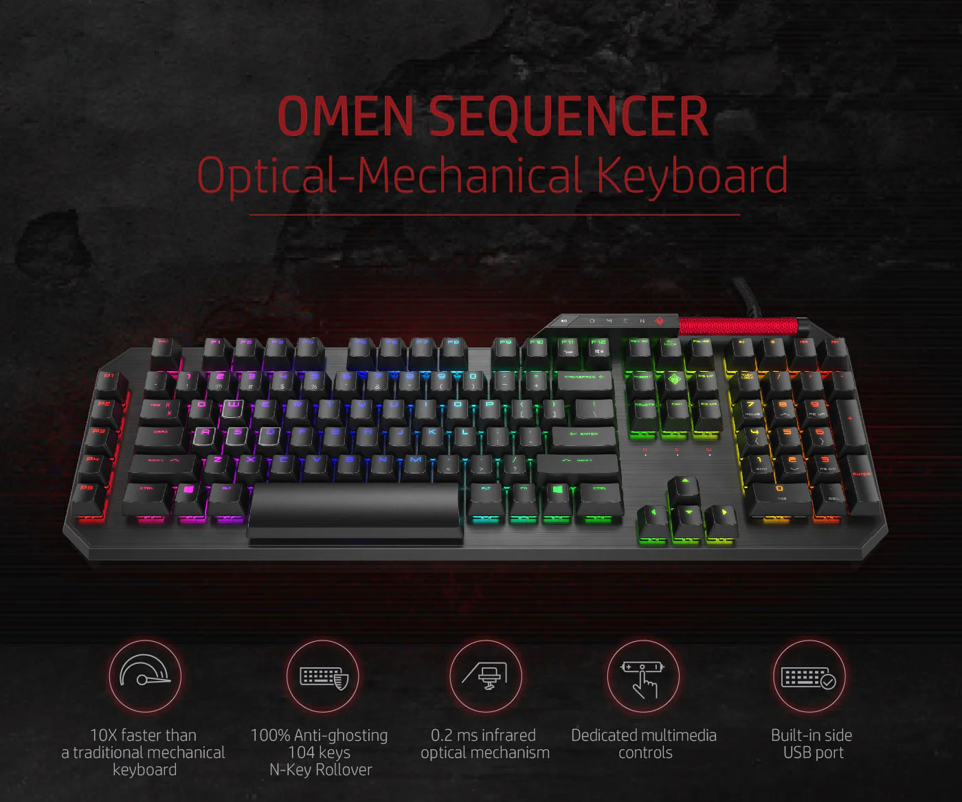 HP Omen Sequencer Optical-Mechanical Gaming Keyboard NEW Original - Image 2