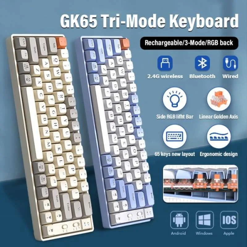 no-brand_no-brand_full01 LANGTU GK65 Tri-mode Mechanical Gaming Keyboard - Image 1