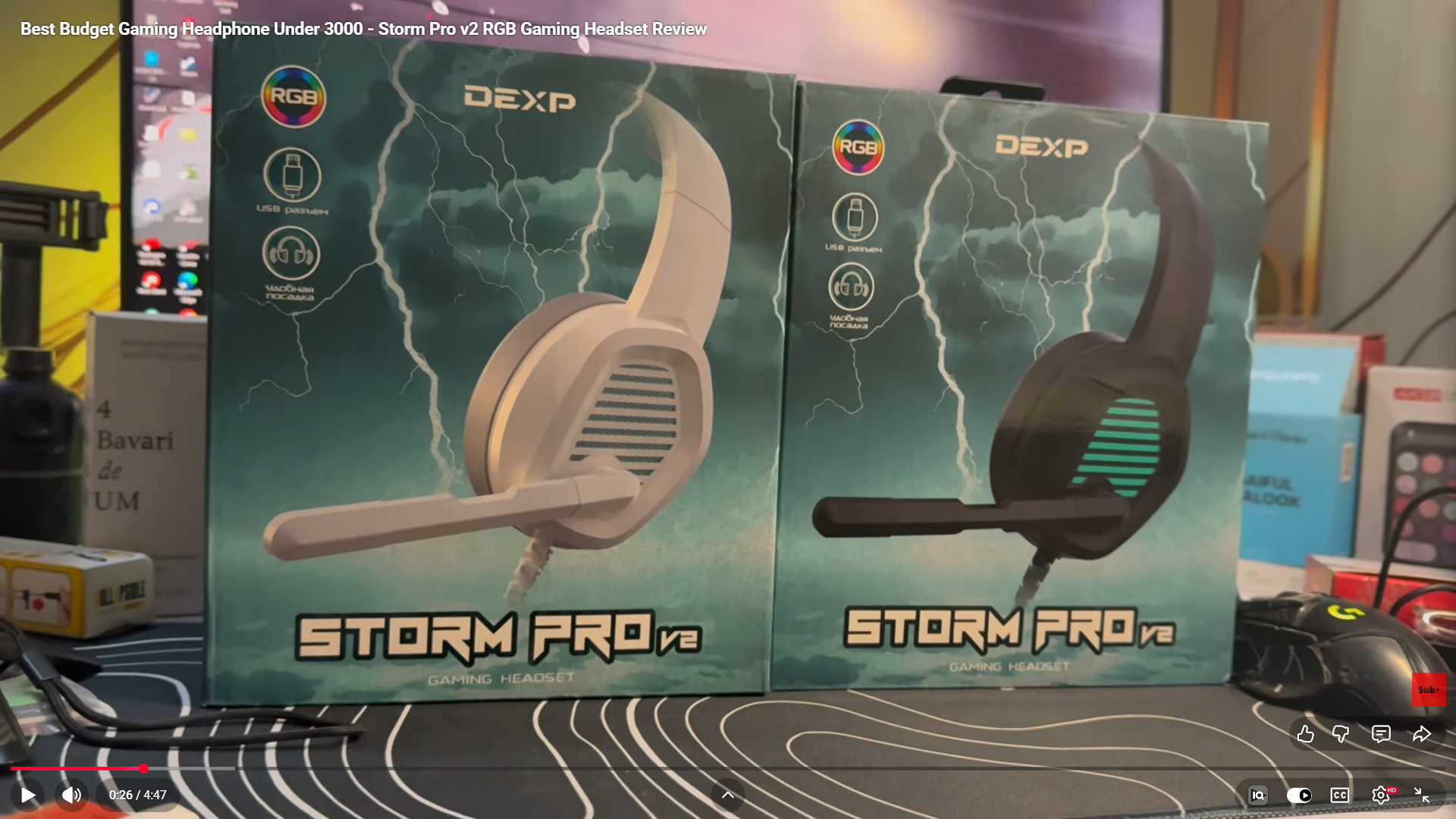 kkjj DEXP H-353 Storm Pro V2 Wired RGB Gaming Headset FOR PC Gaming (White/Black) - Image 1