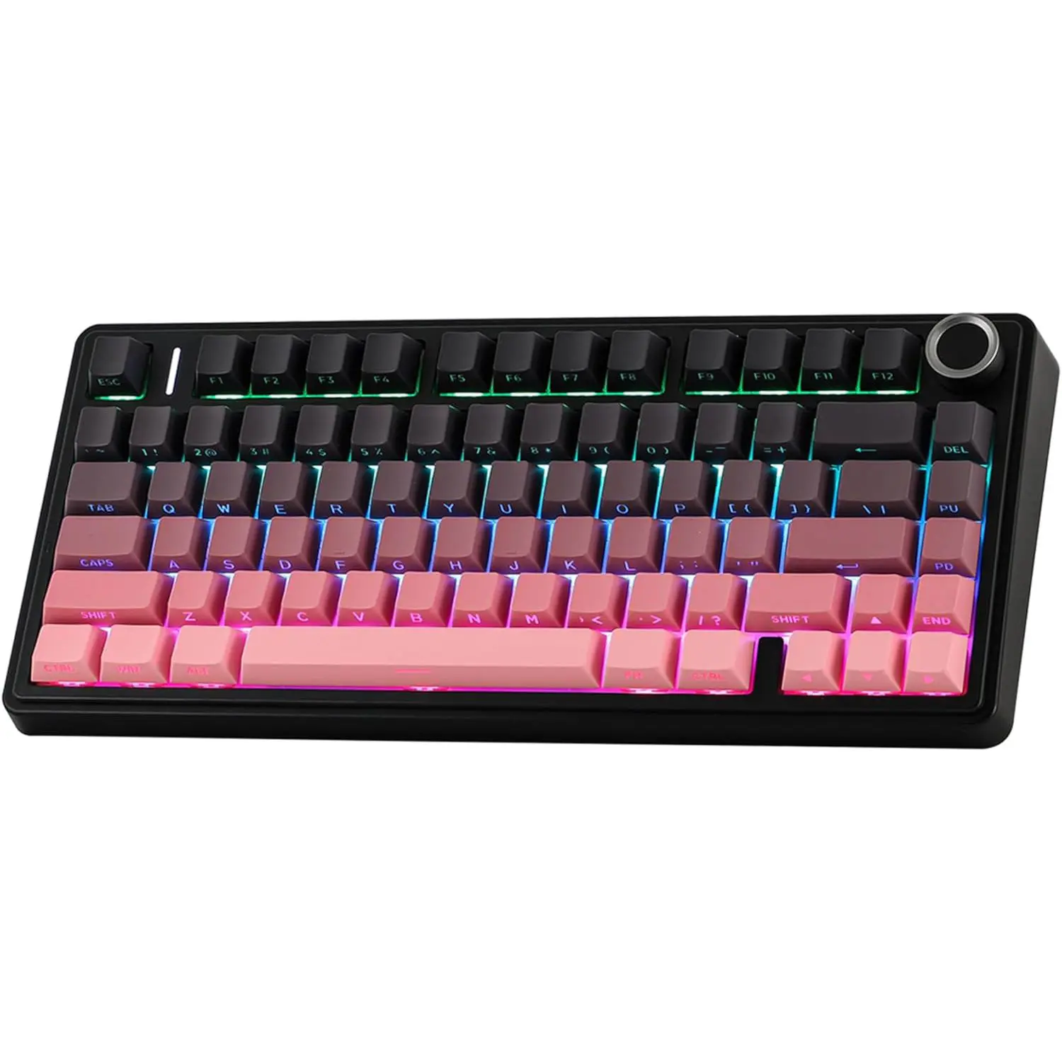 AULA F75 Pro Wireless Keyboard Gradient Pink Side-Engraved2 AULA F75 Pro Wireless Keyboard Gradient Pink Side-Engraved – Reaper Switch | 75% Gasket - Image 1
