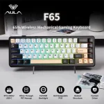 AULA F65 65% Wireless RGB Mechanical Keyboard – White + Pink + Black, Star Vector Switch, Hot-Swappable
