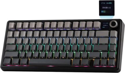 Aula F75 Max Mechanical Keyboard Gradient black – TFT Screen, Gasket Mount, Tri-Mode Wireless