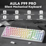AULA F99 Pro Wireless Mechanical Keyboard (White) – Silent Hot-Swappable RGB Keyboard - Image 2
