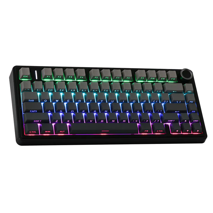 rbtech_aula_f75_black_side-printed AULA F75 Pro Gradient Gray Reaper Switches | Wireless Mechanical Gaming Keyboard | Tri-Mode - Image 1