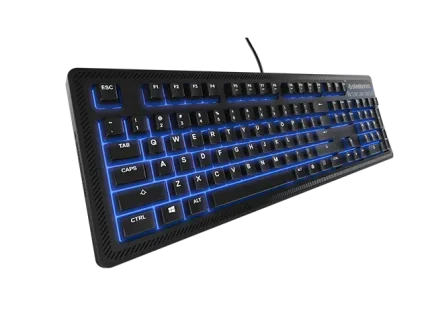 SteelSeries Apex 100 Gaming Keyboard – Quick Tension Switches, Blue Backlight & 24-Key Anti-Ghosting - Without box unused