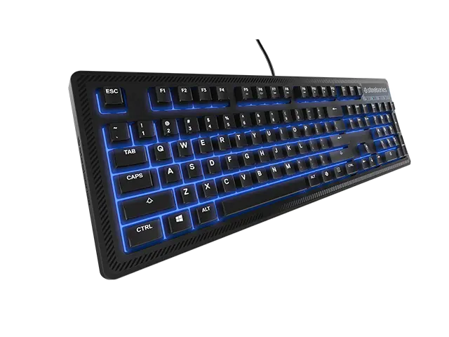steelseries-gaming-keyboard SteelSeries Apex 100 Gaming Keyboard – Quick Tension Switches, Blue Backlight & 24-Key Anti-Ghosting - Without box unused - Image 1